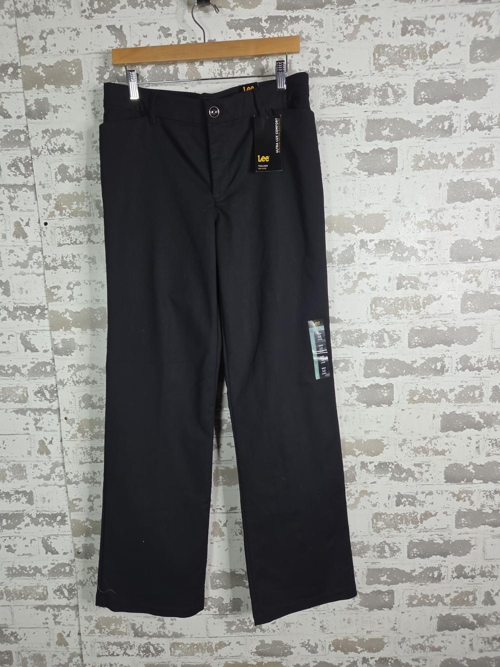 Lee Womens Ultra Lux Comfort Flex Motion Trouser Pants Black NWT Size 12